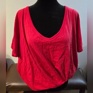 Women's red V Neck top